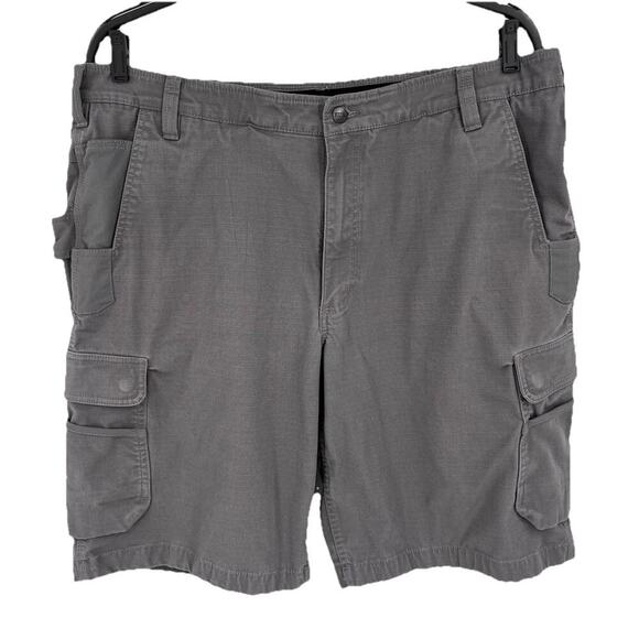 Carhartt Cargo Shorts Mens 40 Gray Carpenter Rip Stop Force Work Relaxed - Picture 1 of 12